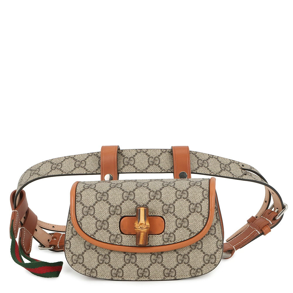 Gucci Waist Belt Crossbody Bag GG Supreme Bamboo